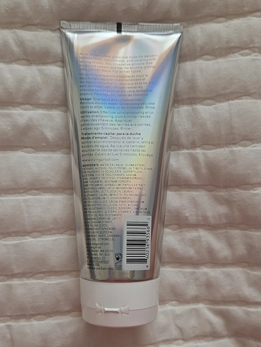 Living Proof High-Shine Gloss in Silver Iridescent Tube